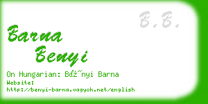 barna benyi business card